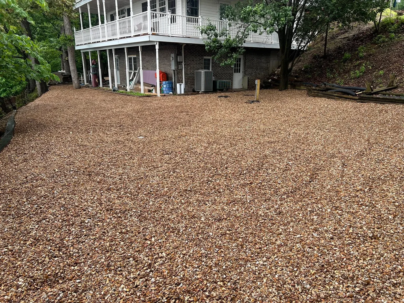 Desert hardscape project — view 5 before and after photos