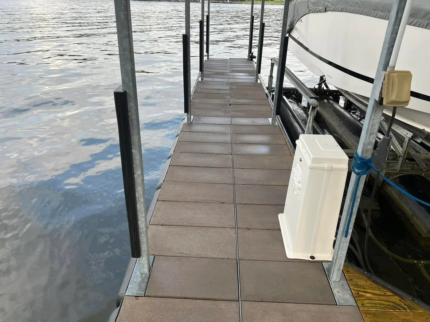 Dock washing project — view 2 before and after photos
