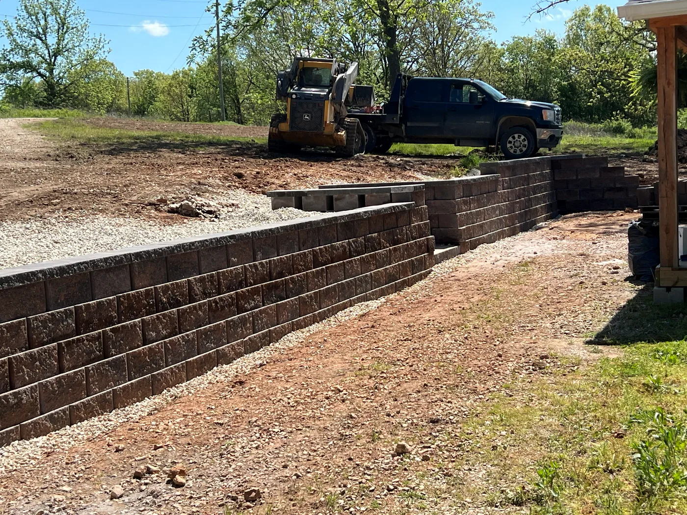 Retaining wall project, job 1 — view 5 before and after photos