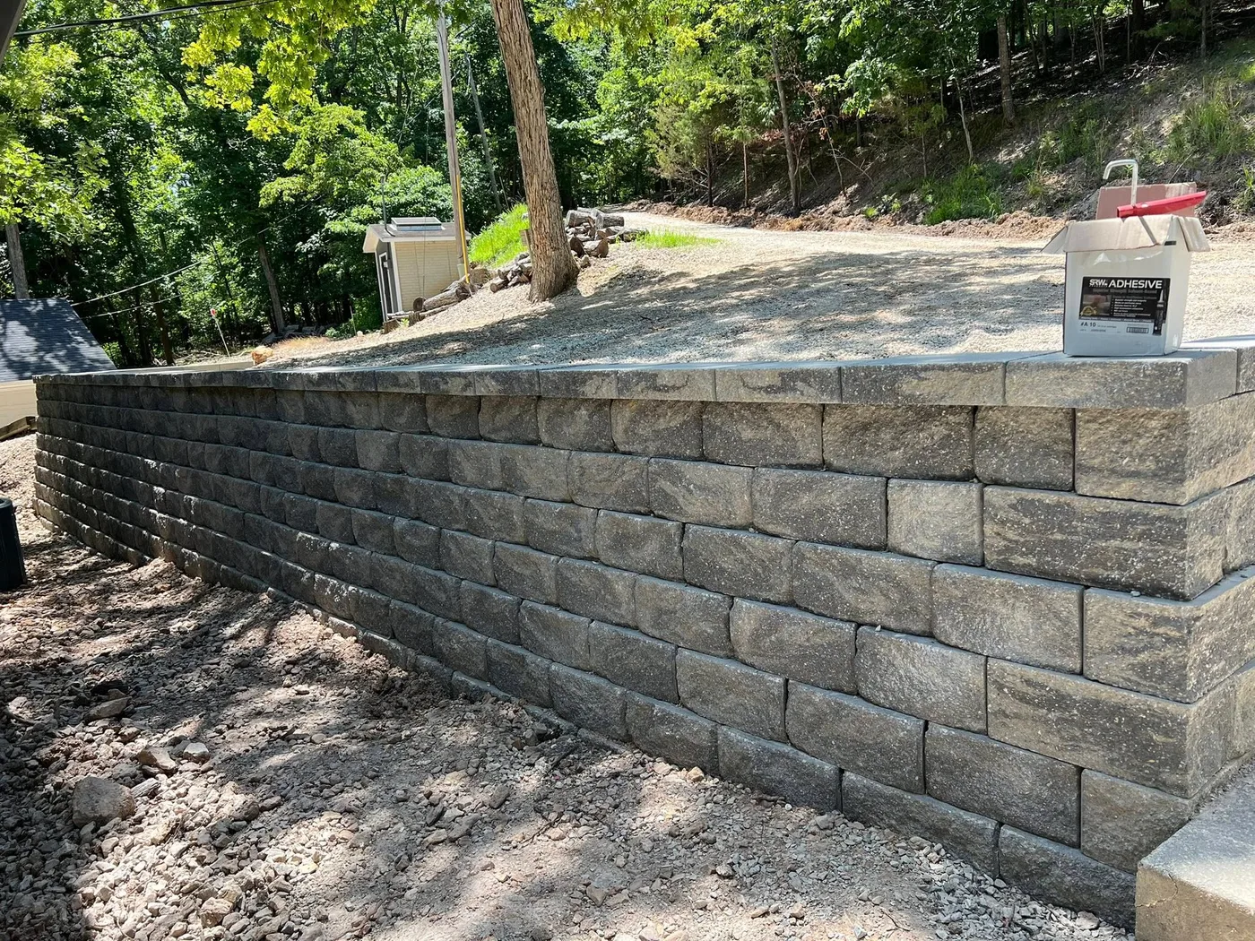Retaining wall project, job 2 — view 4 before and after photos