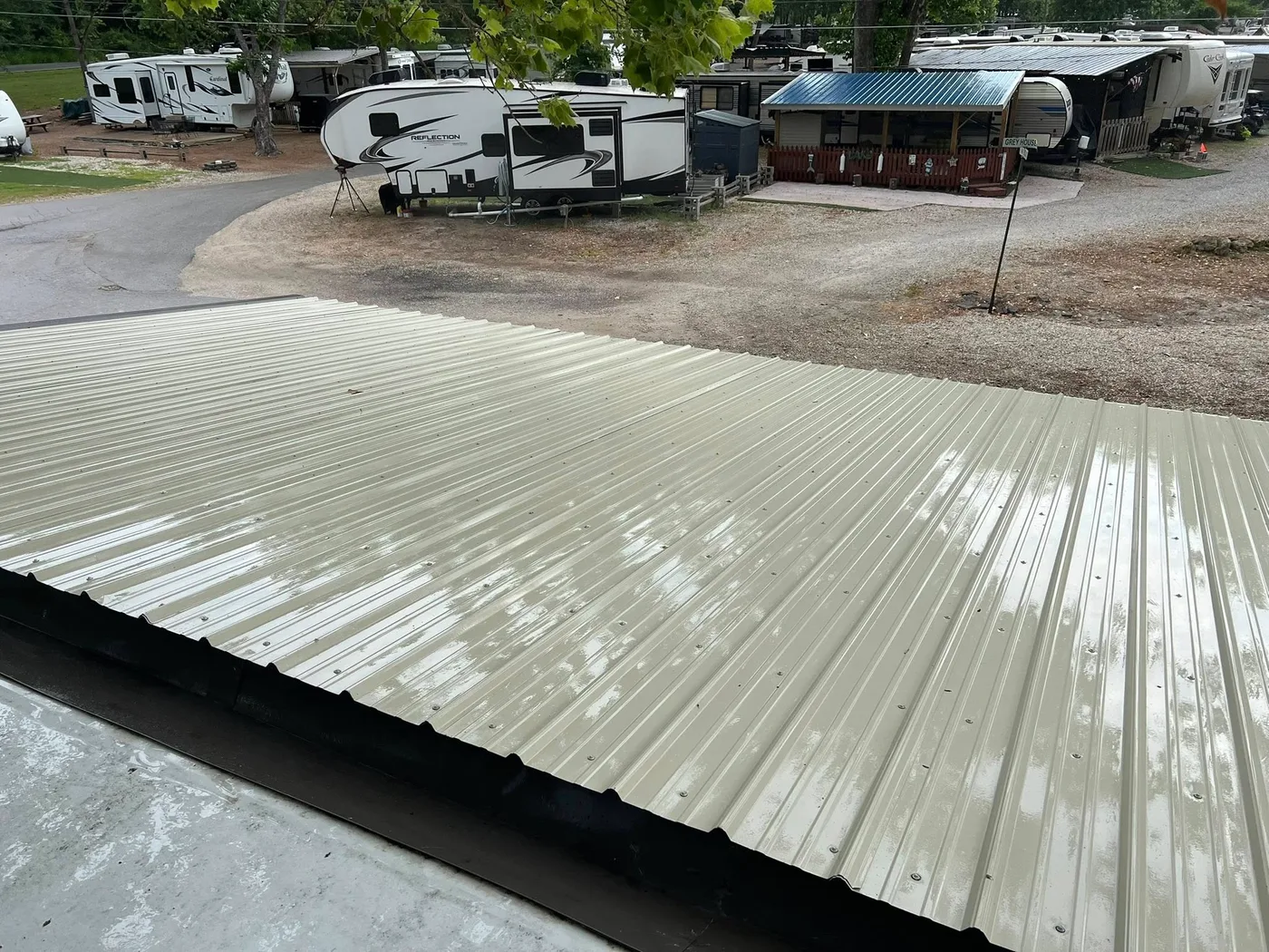 Roof washing project, job 1 — view 3 before and after photos